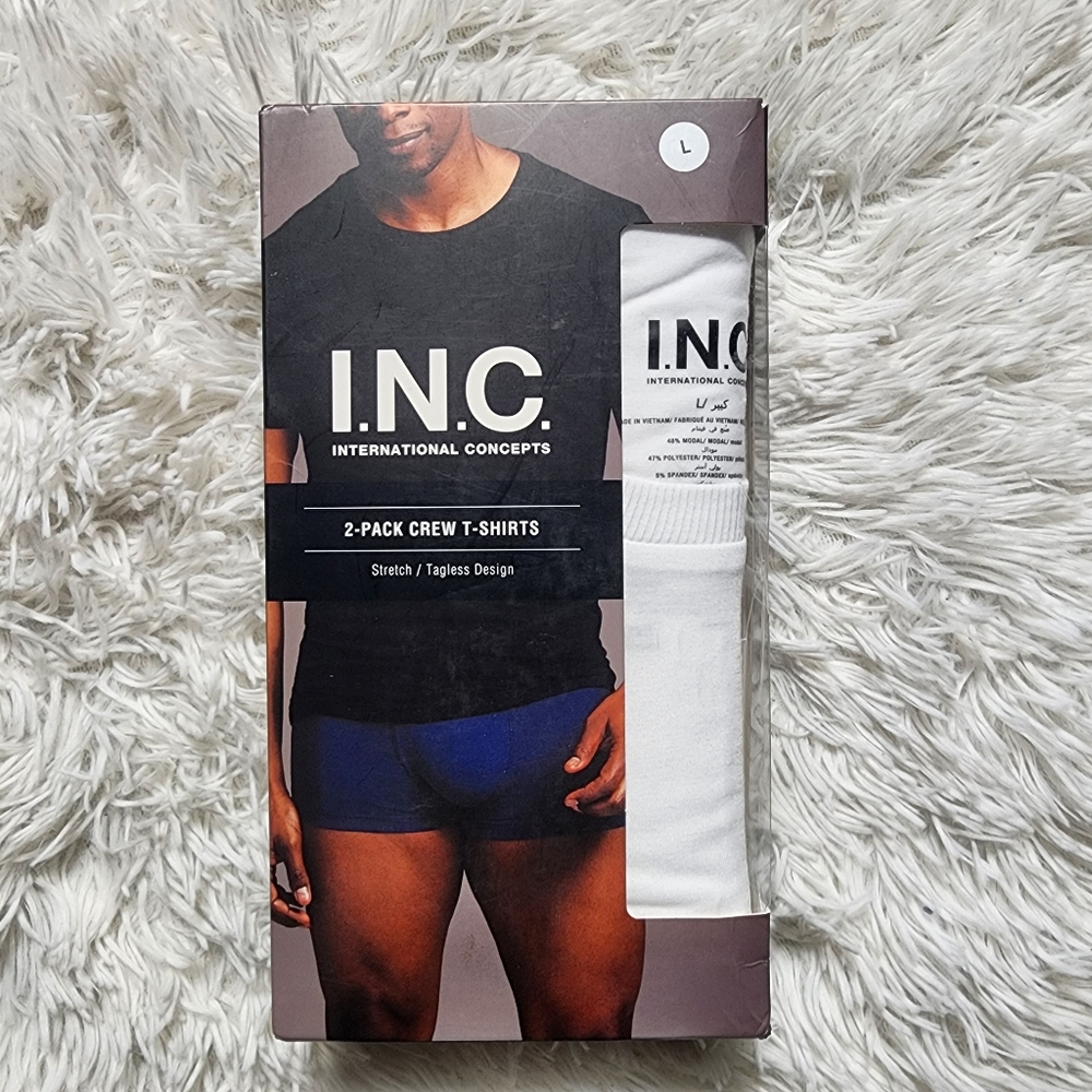 I.N.C. International Concepts 2-Pack White Crew T-Shirts Size Large